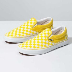 VANS Yellow Checkerboard Slip On